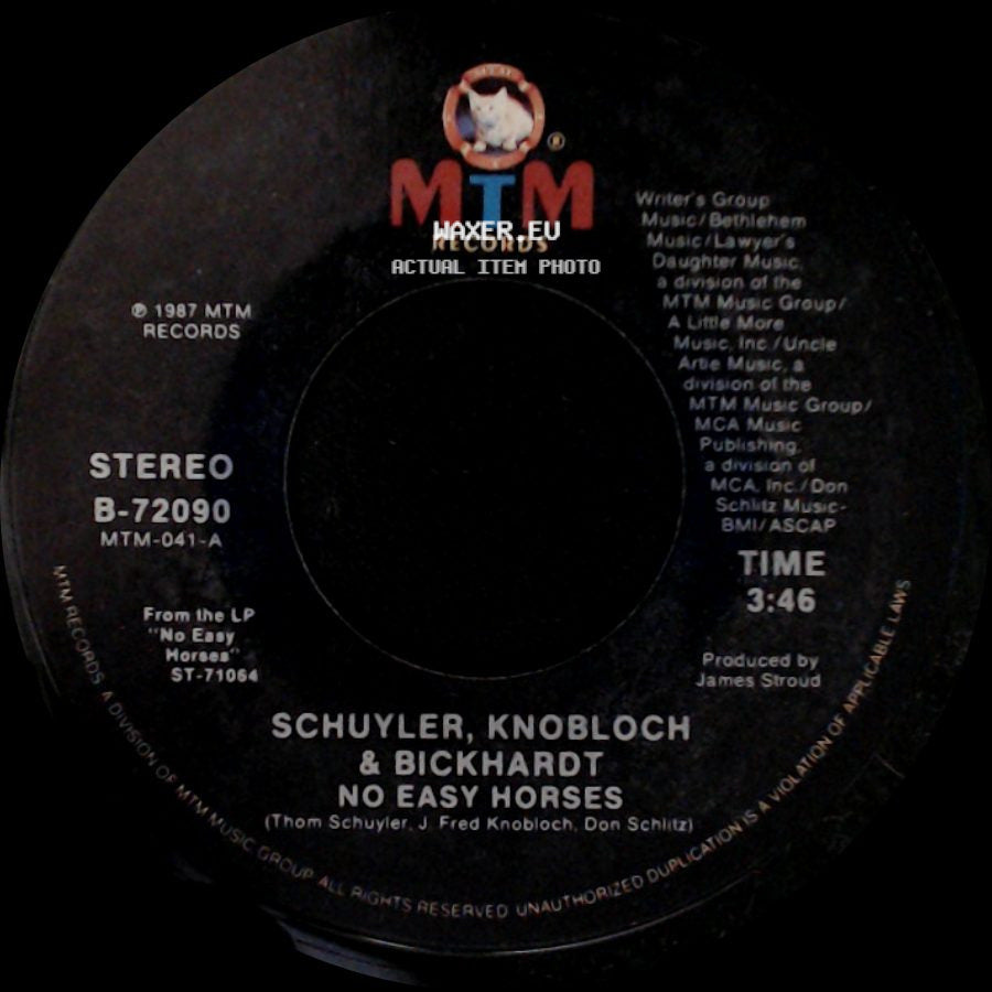 Schuyler, Knobloch & Bickhardt - Too Good To Be Blue / No Easy Horses side B