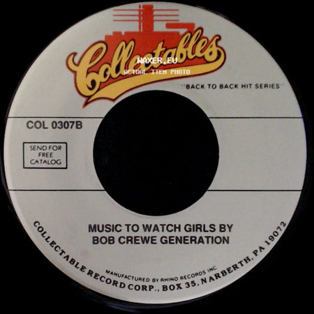 Mitch Ryder And The Detroit Wheels / Bob Crewe Generation - Sock It To Me Baby / Music To Watch Girls By side B