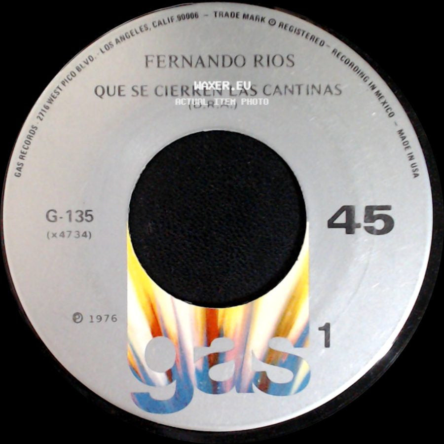Fernando Rios - Que Se Cierren Las Cantinas / Rumbo A La China side A