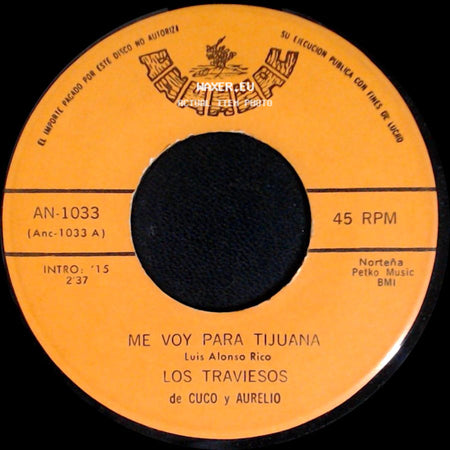 Los Traviesos / Los Traviesos De Cuco Y Aurelio - Perdona Mi Falsedad / Me Voy Para Tijuana side B