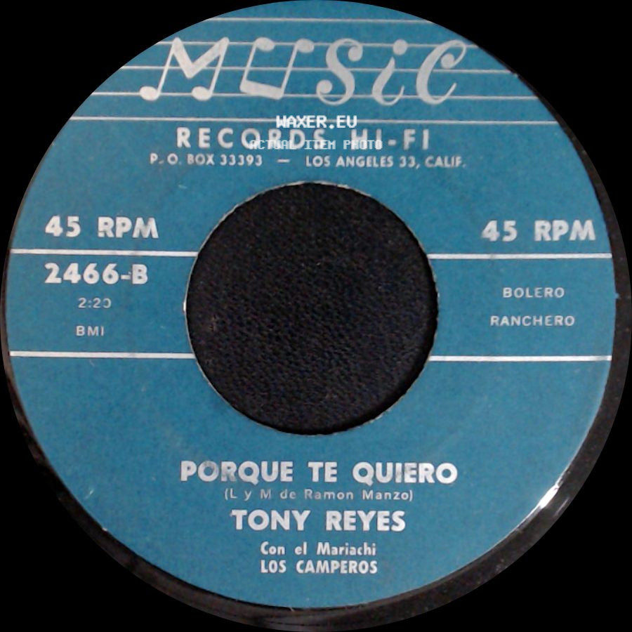 Tony Reyes - Quiero Ser En Tu Vida / Porque Te Quiero side B