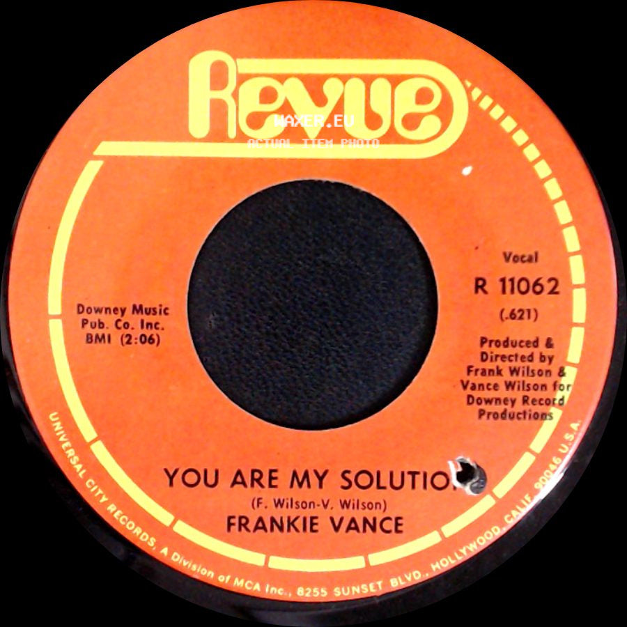 Frankie Vance - Somewhere In Your Life (You've Been Hurt) / You Are My Solution side B