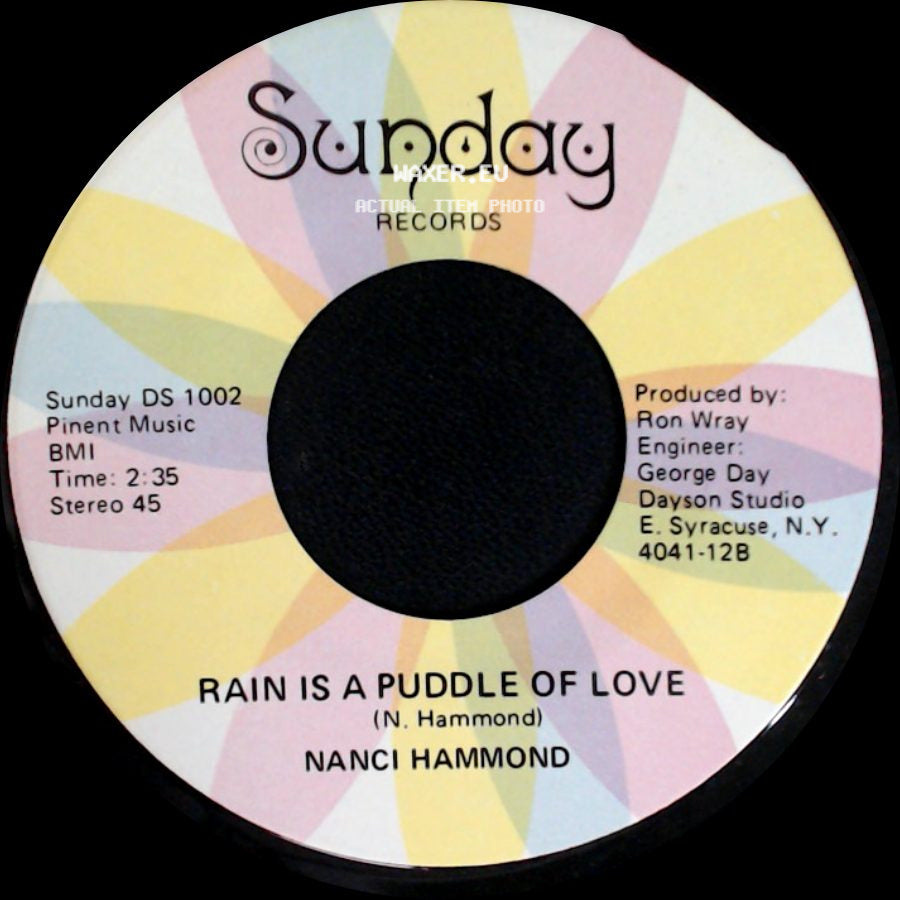 Nanci Hammond - You Were Made Just For Me / Rain Is A Puddle Of Love side B