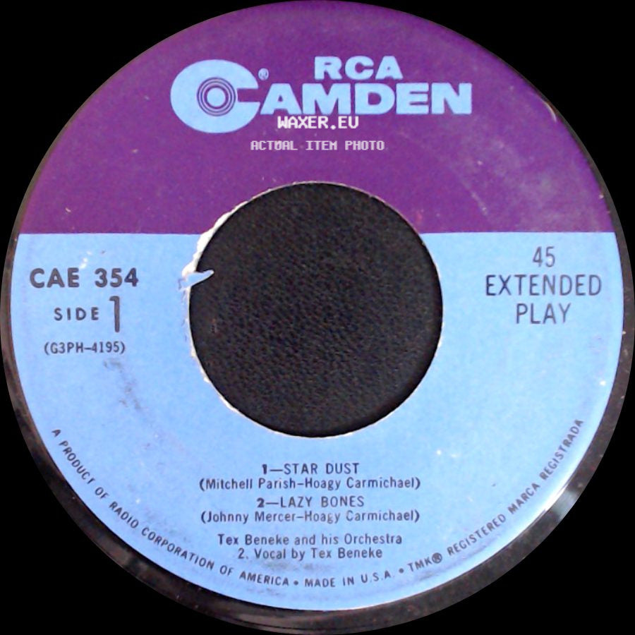 Tex Beneke And His Orchestra - Star Dust / Lazy Bones / Georgia On My Mind / Rockin' Chair side A