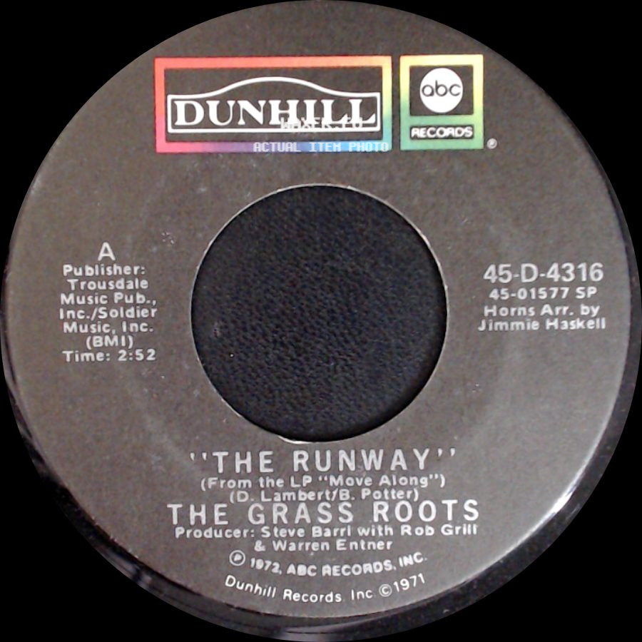 The Grass Roots - The Runway / Move Along side A