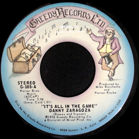 Danny Zaragoza - My Heart Is Holding You / It's All In The Game side B