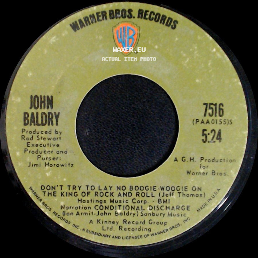 John Baldry - Don't Try To Lay No Boogie-Woogie On The King Of Rock And Roll / Don't Try To Lay No Boogie-Woogie On The King Of Rock And Roll side A