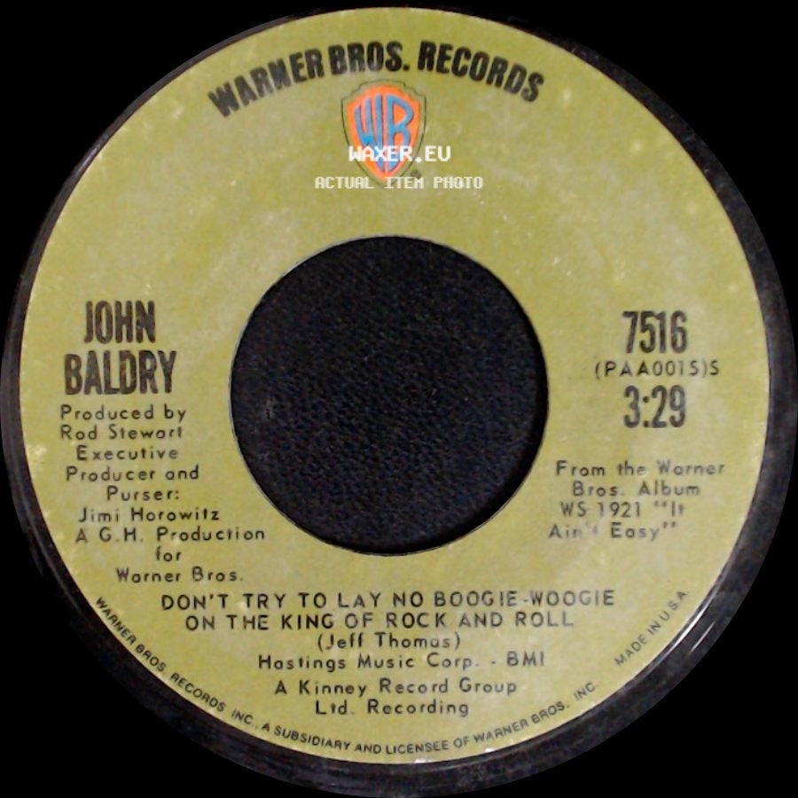 John Baldry - Don't Try To Lay No Boogie-Woogie On The King Of Rock And Roll / Don't Try To Lay No Boogie-Woogie On The King Of Rock And Roll side B