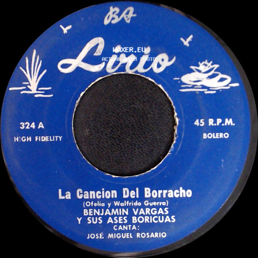 Benjamin Vargas Y Sus Ases Boricuas - La Tela / La Cancion Del Borracho side B