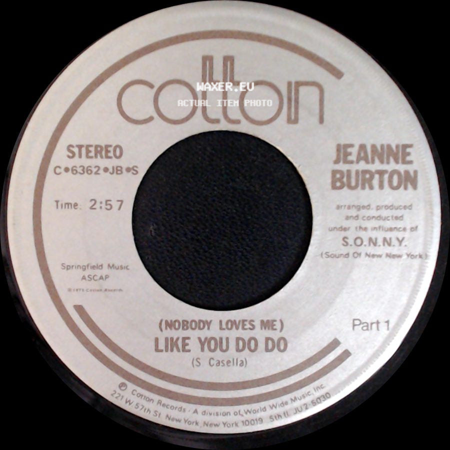 Jeanne Burton - (Nobody Loves Me) Like You Do Do / (Nobody Loves Me) Like You Do Do side A
