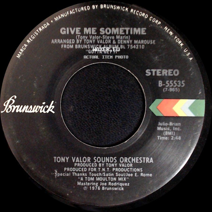 Tony Valor Sounds Orchestra - Gotta Get It / Give Me Sometime side B