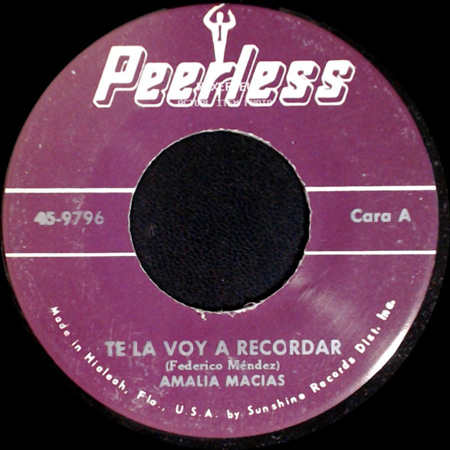 Amalia Macias - Te La Voy A Recordar / Candil De La Calle side A