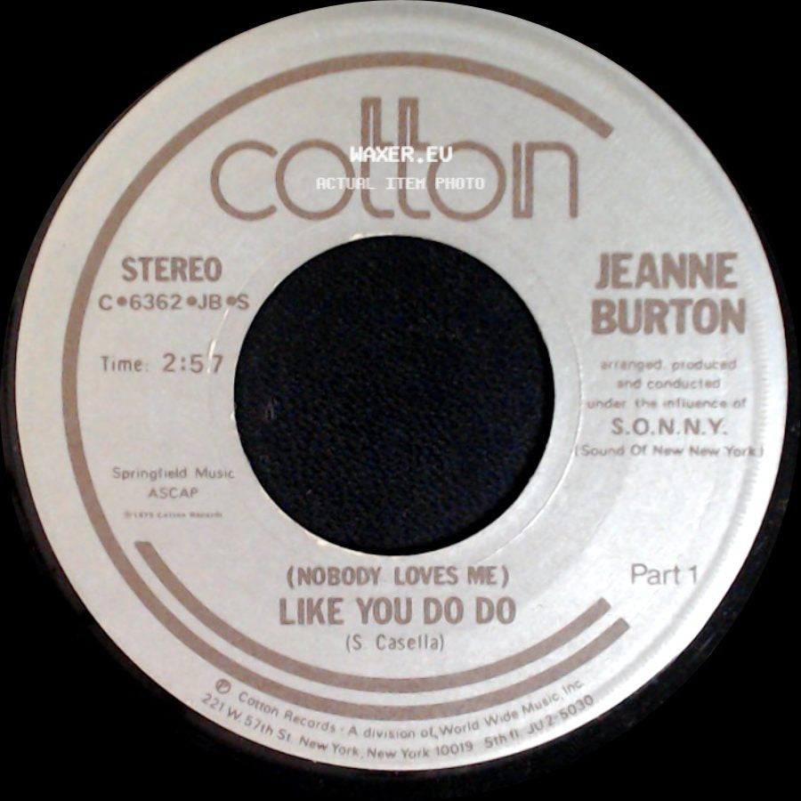 Jeanne Burton - (Nobody Loves Me) Like You Do Do / (Nobody Loves Me) Like You Do Do side A