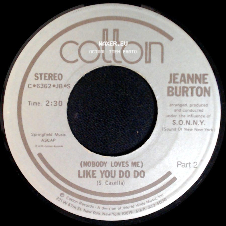 Jeanne Burton - (Nobody Loves Me) Like You Do Do / (Nobody Loves Me) Like You Do Do side B