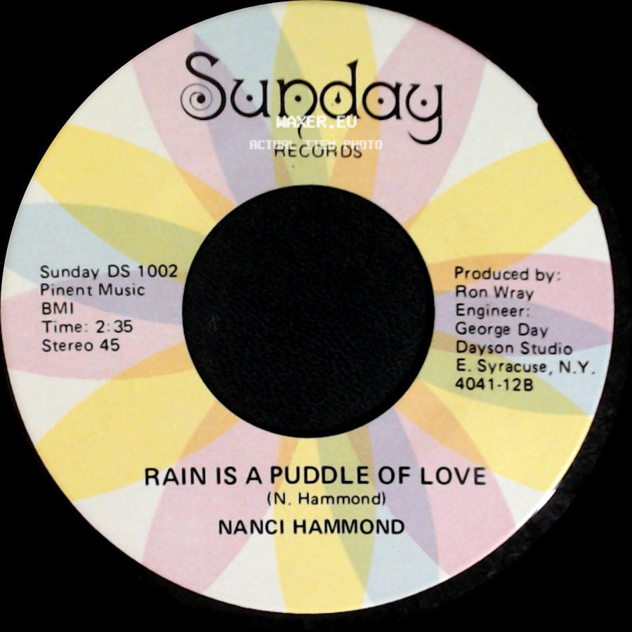 Nanci Hammond - Rain Is A Puddle Of Love / Rain Is A Puddle Of Love side B