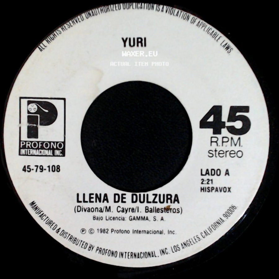 Yuri - Llena De Dulzura / El Pequeño Panda De Chapultepec (El Pandita) side A