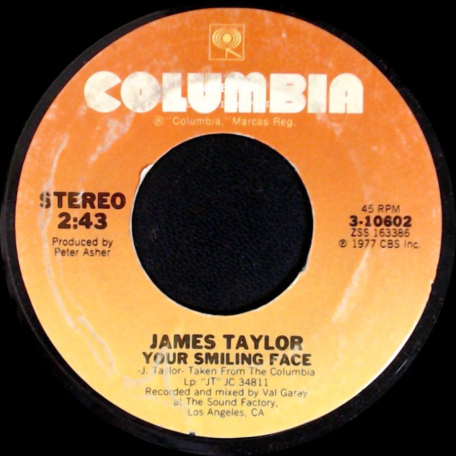 James Taylor - Your Smiling Face / If I Keep My Heart Out Of Sight side A