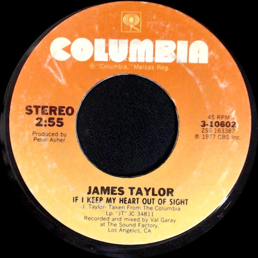 James Taylor - Your Smiling Face / If I Keep My Heart Out Of Sight side B