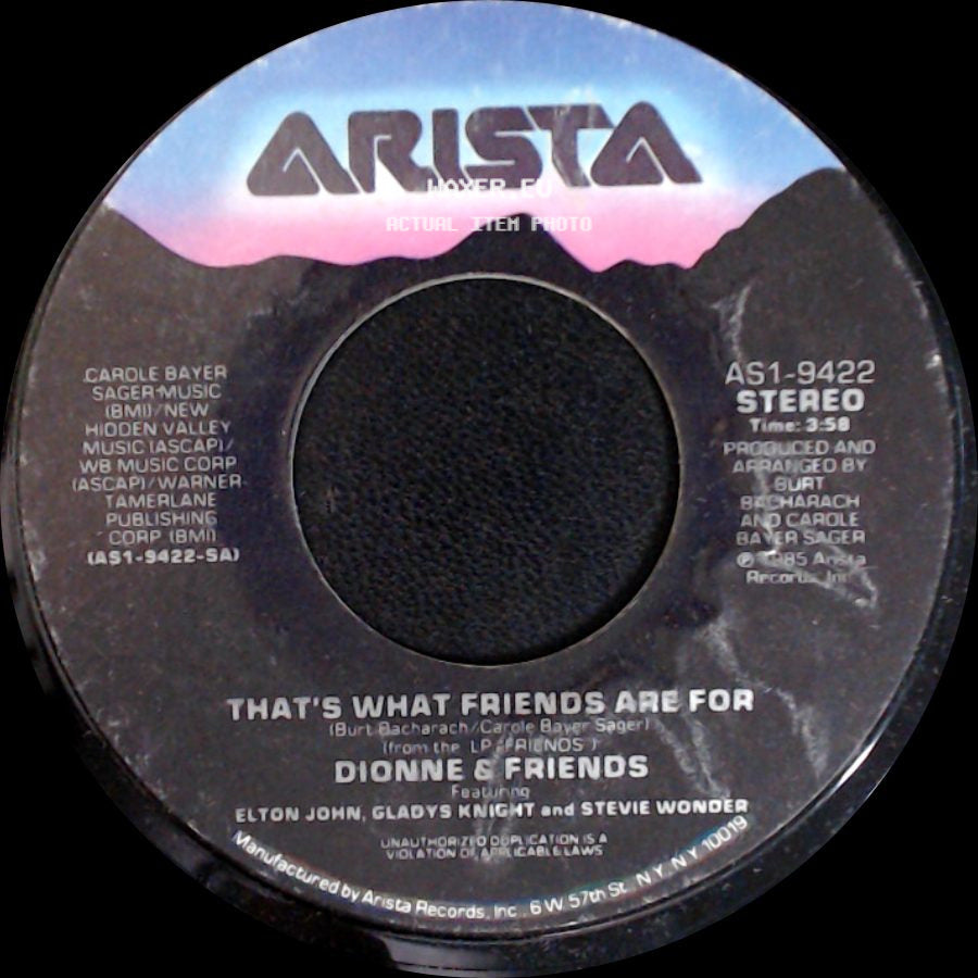 Dionne & Friends / Dionne Warwick - That's What Friends Are For / Two Ships Passing In The Night side A