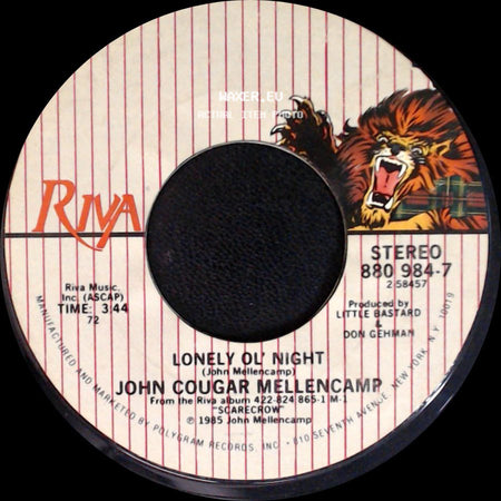 John Cougar Mellencamp - Lonely Ol' Night / Lonely Ol' Night side B