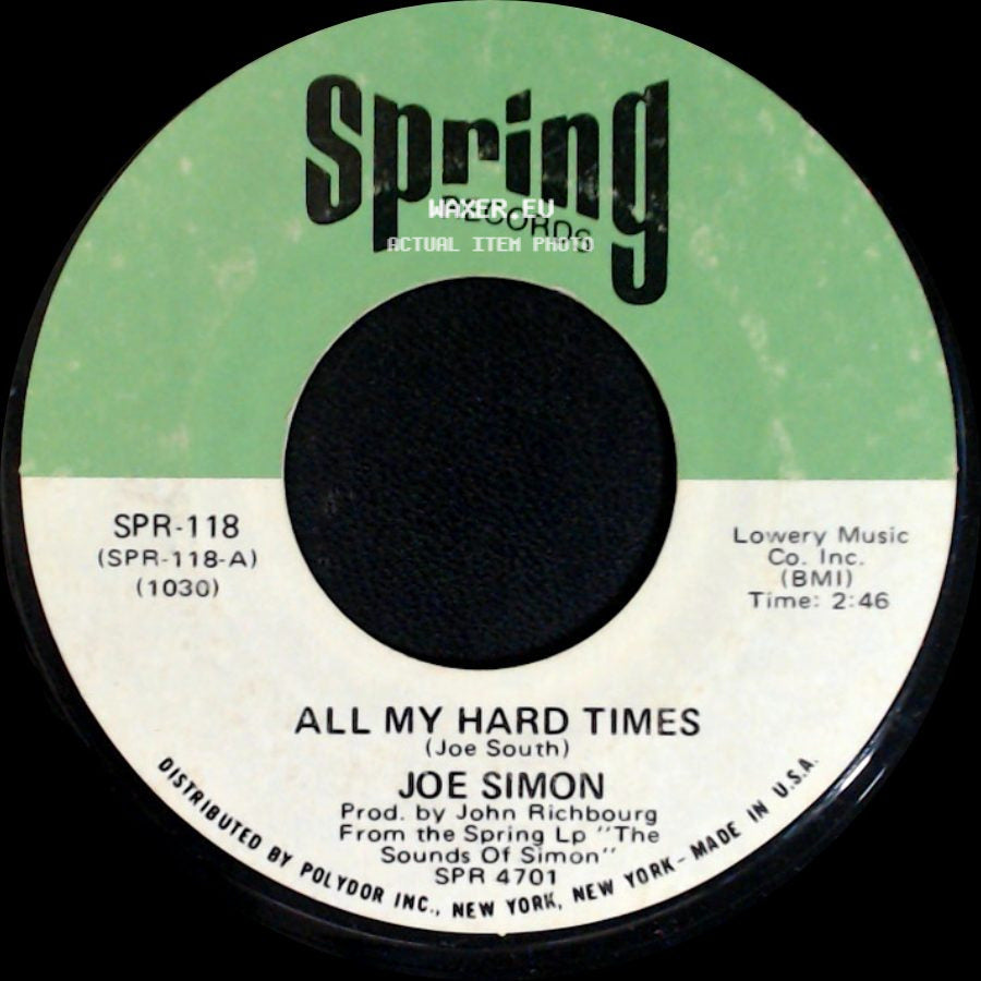 Joe Simon - Georgia Blue / All My Hard Times side B