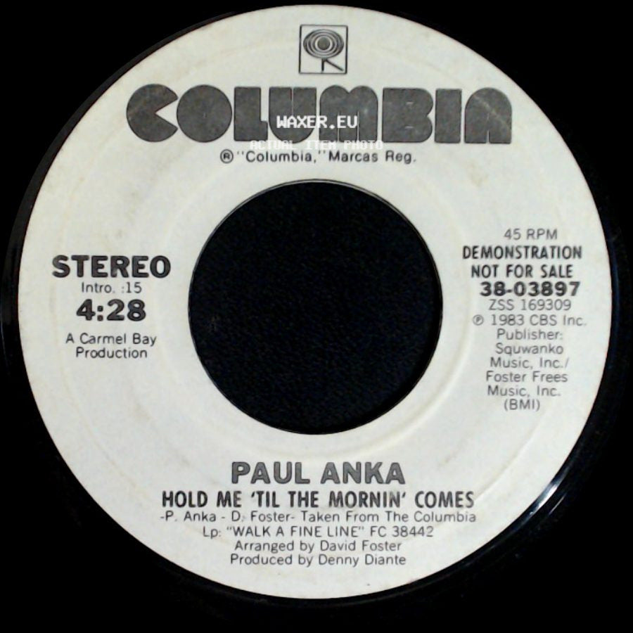 Paul Anka - Hold Me 'til The Morning Comes / Hold Me 'til The Mornin' Comes side B