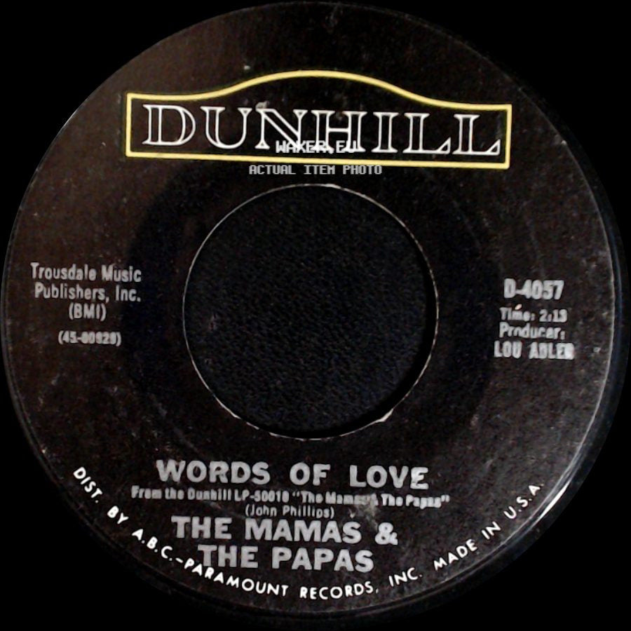 The Mamas & The Papas - Words Of Love / Dancing In The Street side A
