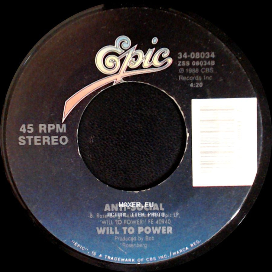 Will To Power / Anti-Social - Baby, I Love Your Way / Freebird Medley (Free Baby) / Will To Power side B