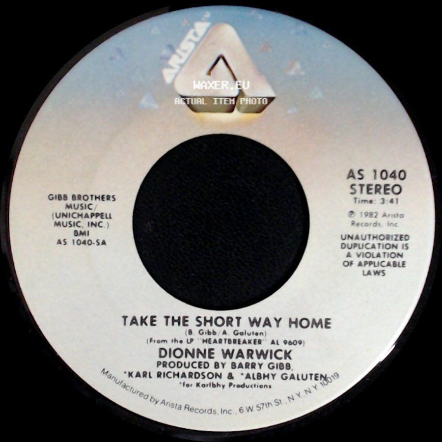 Dionne Warwick - Just One More Night / Take The Short Way Home side B