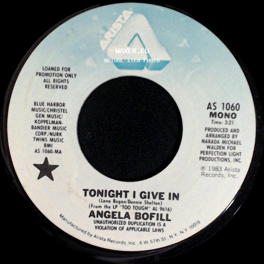 Angela Bofill - Tonight I Give In / Tonight I Give In side A