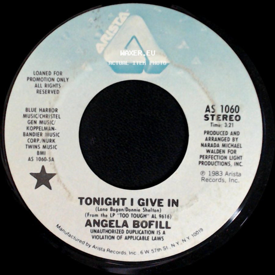 Angela Bofill - Tonight I Give In / Tonight I Give In side B