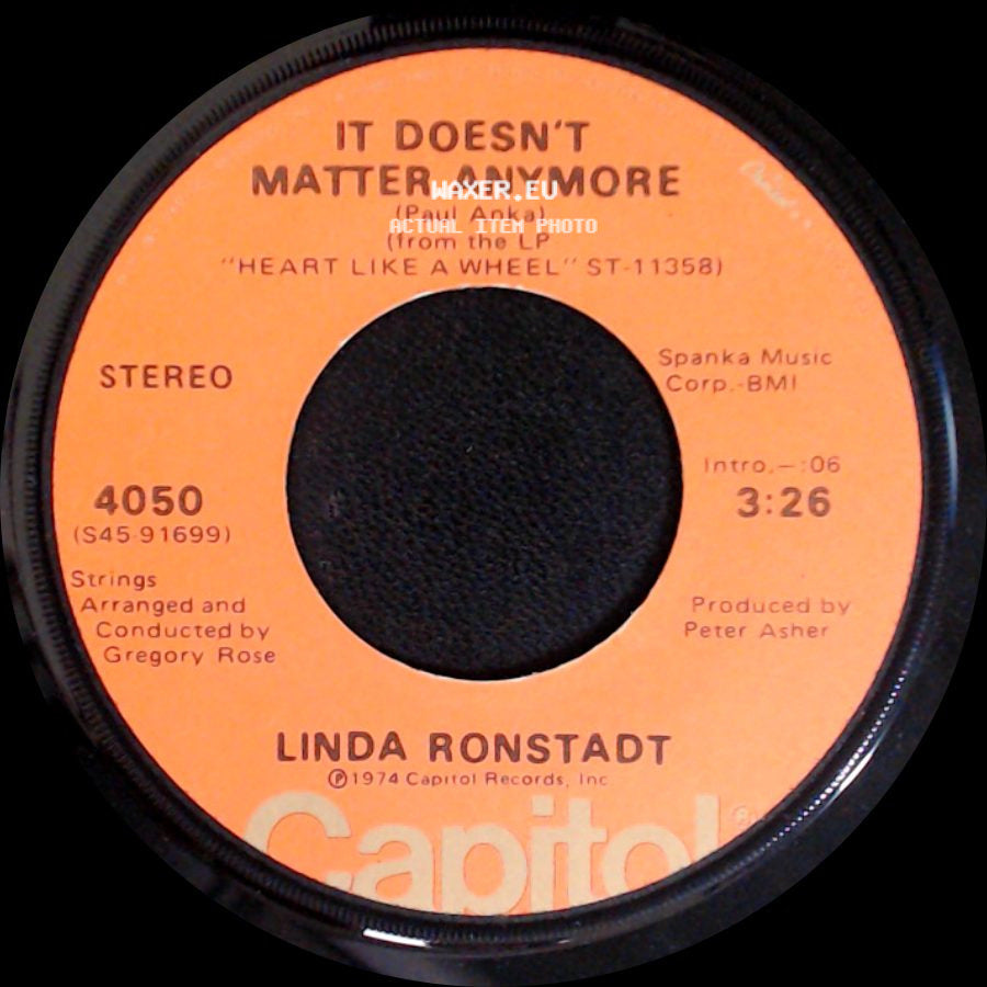 Linda Ronstadt - It Doesn't Matter Anymore / When Will I Be Loved side A