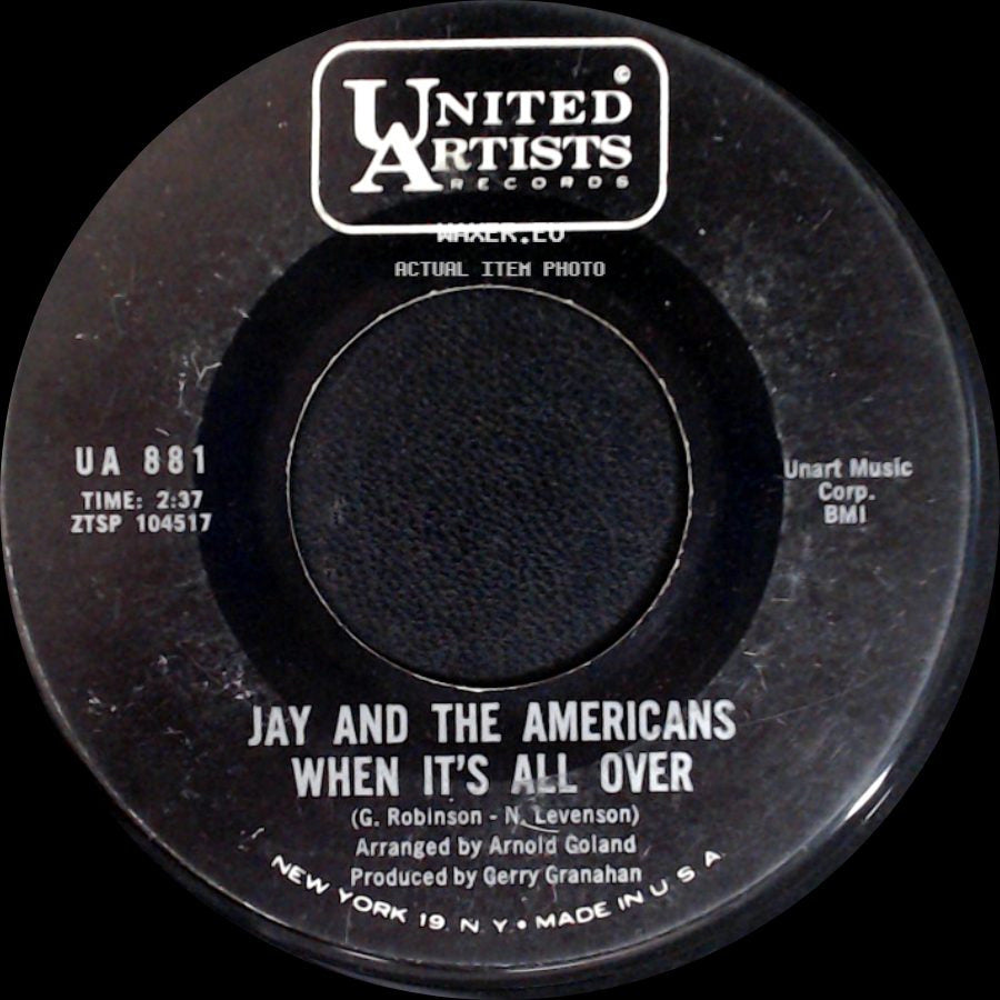Jay And The Americans - Cara - Mia / When It's All Over side B