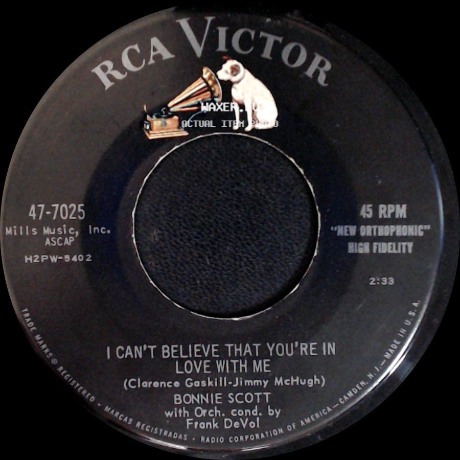 Bonnie Scott - Sugar Corsage / I Can't Believe That You're In Love With Me side B