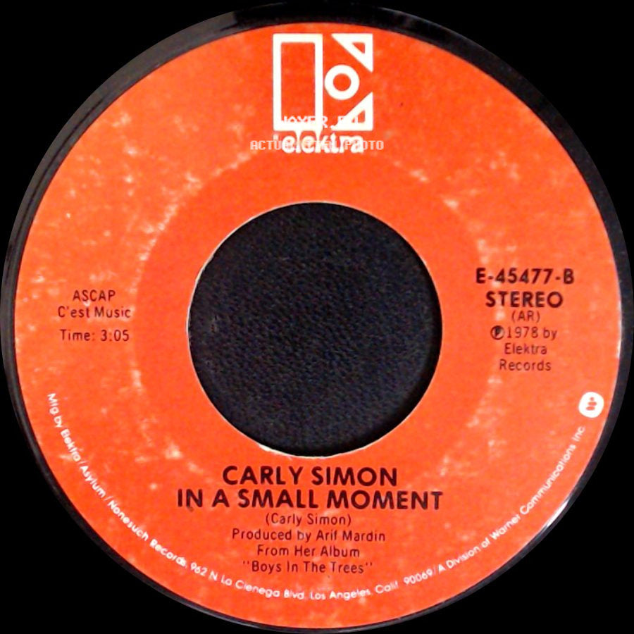 Carly Simon - You Belong To Me / In A Small Moment side B