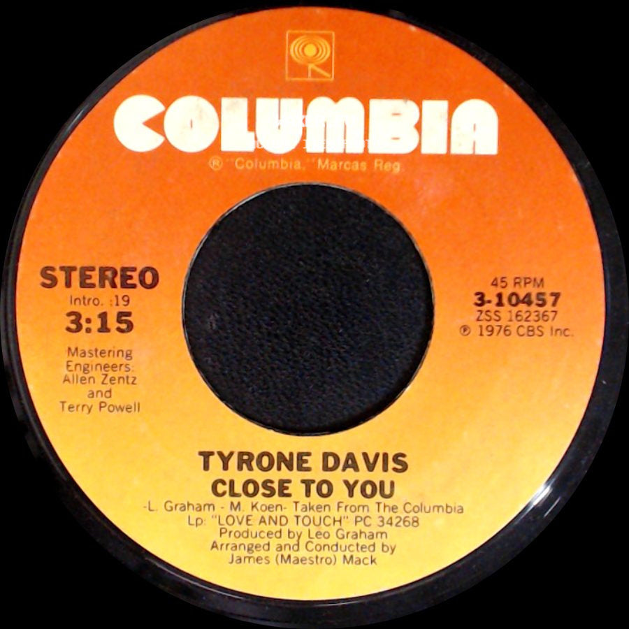 Tyrone Davis - Wrong Doers / Close To You side B
