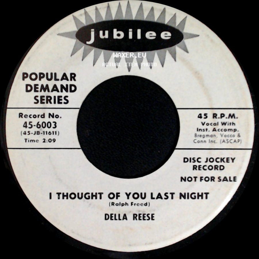 Della Reese - I Thought Of You Last Night / What Do You Know About Love? side A