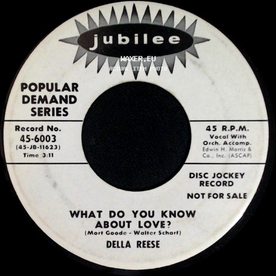 Della Reese - I Thought Of You Last Night / What Do You Know About Love? side B