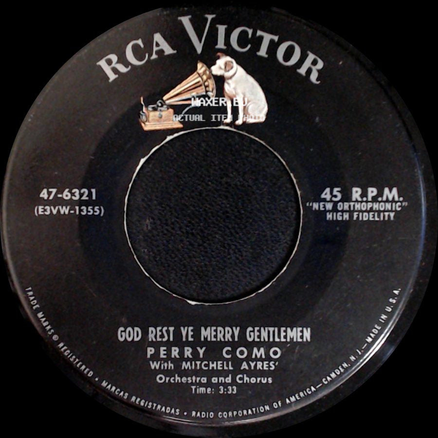 Perry Como - (There's No Place Like) Home For The Holidays / God Rest Ye Merry Gentlemen side B