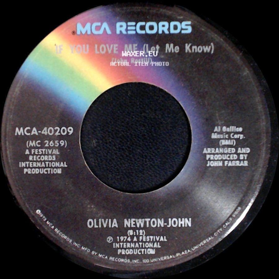 Olivia Newton-John - If You Love Me (Let Me Know) / If You Love Me (Let Me Know) side A