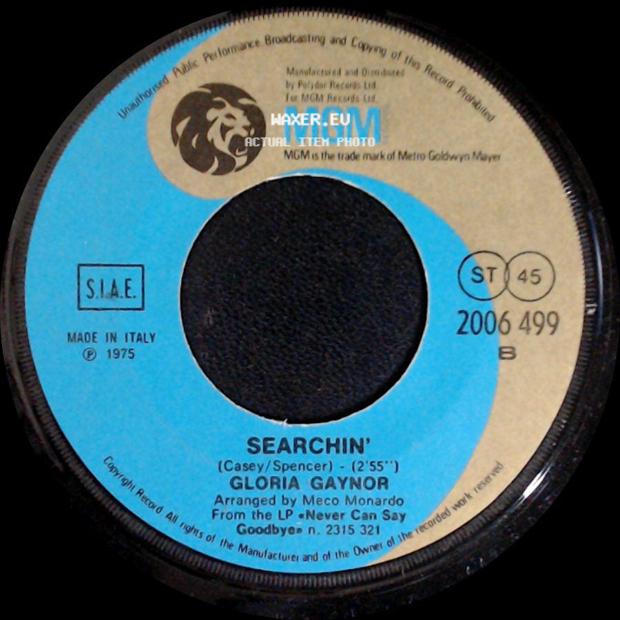 Gloria Gaynor - Reach Out, I'll Be There / Searchin' side B