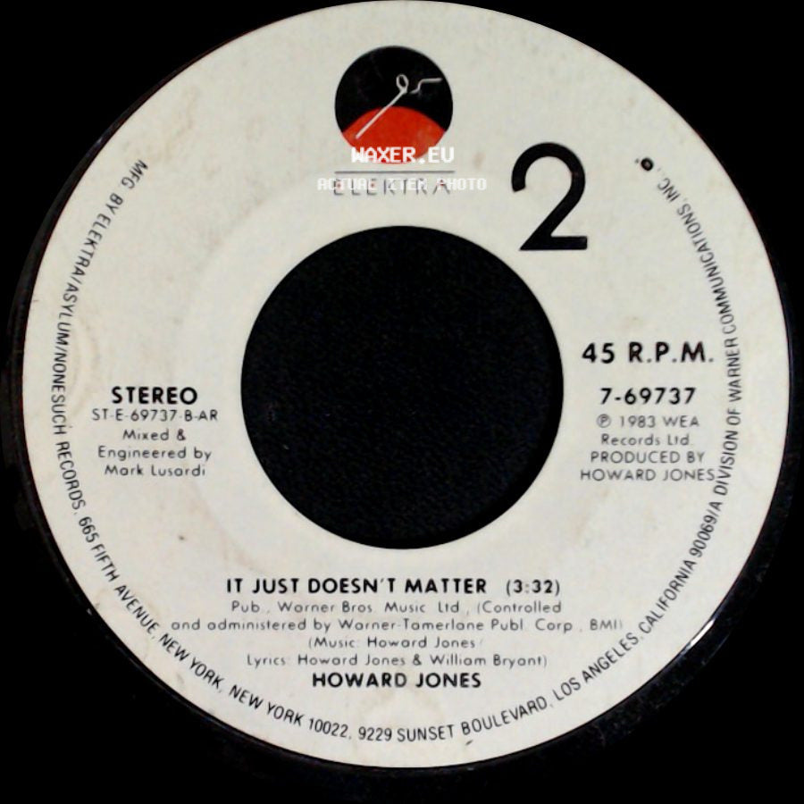 Howard Jones - What Is Love? / It Just Doesn't Matter side B