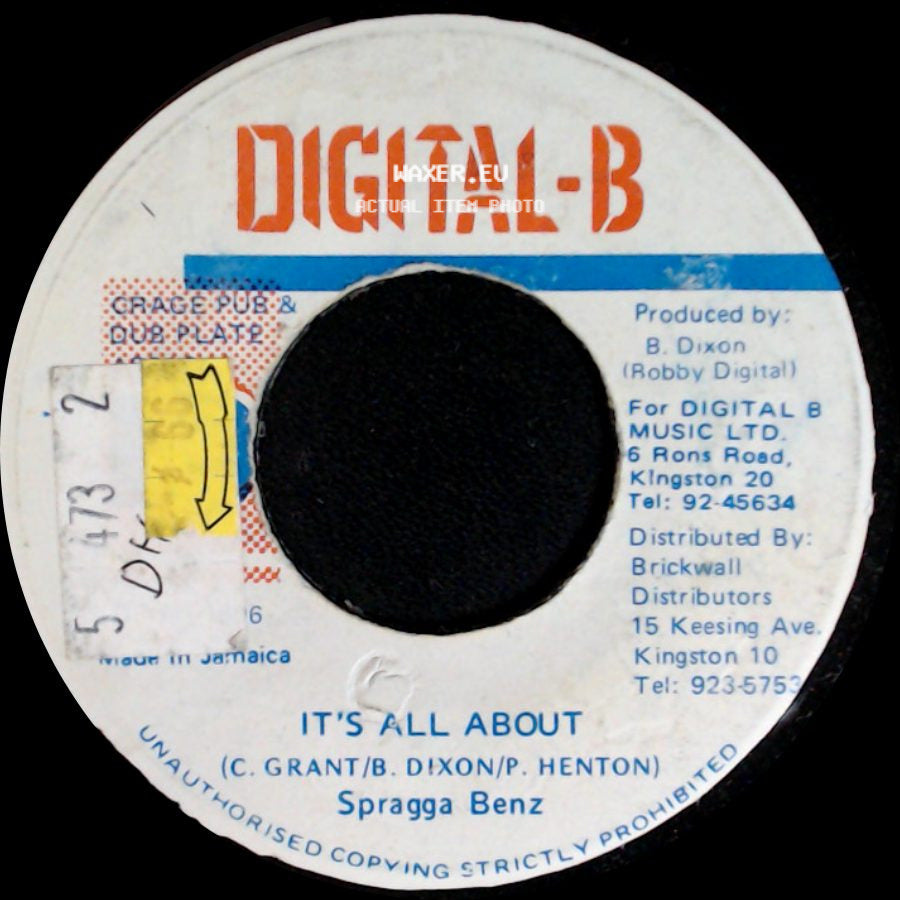 Spragga Benz - It's All About / Unknown Title B side A