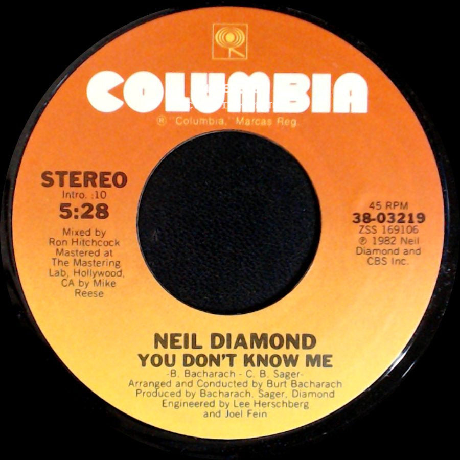 Neil Diamond - Heartlight / You Don't Know Me side B