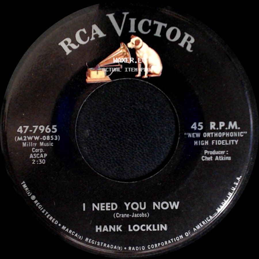 Hank Locklin - Happy Journey / I Need You Now side B