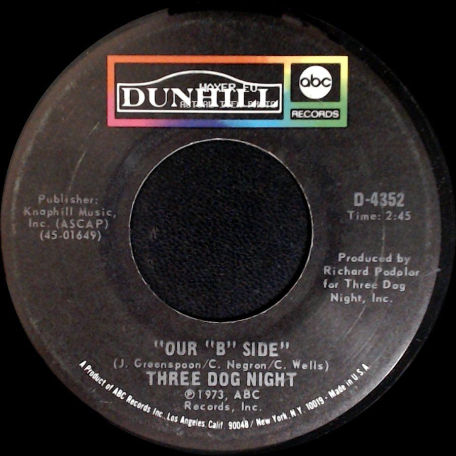 Three Dog Night - Shambala / Our "B" Side side B