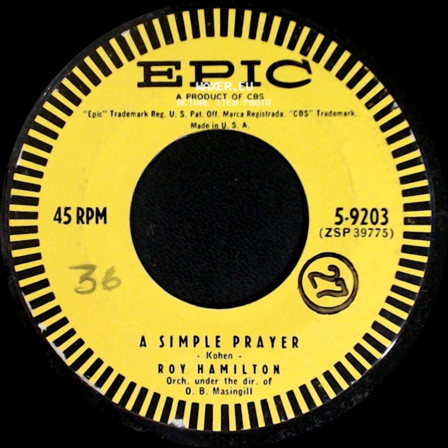 Roy Hamilton - A Mother's Love / A Simple Prayer side B