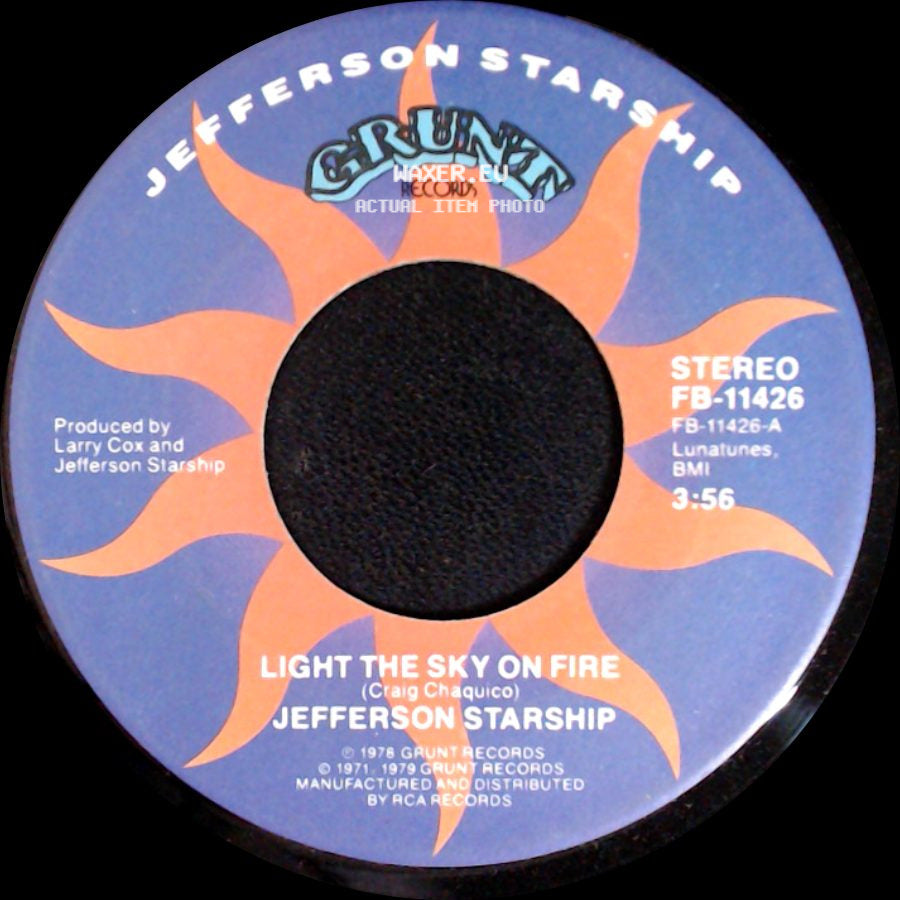 Jefferson Starship - Light The Sky On Fire / Hyperdrive side A