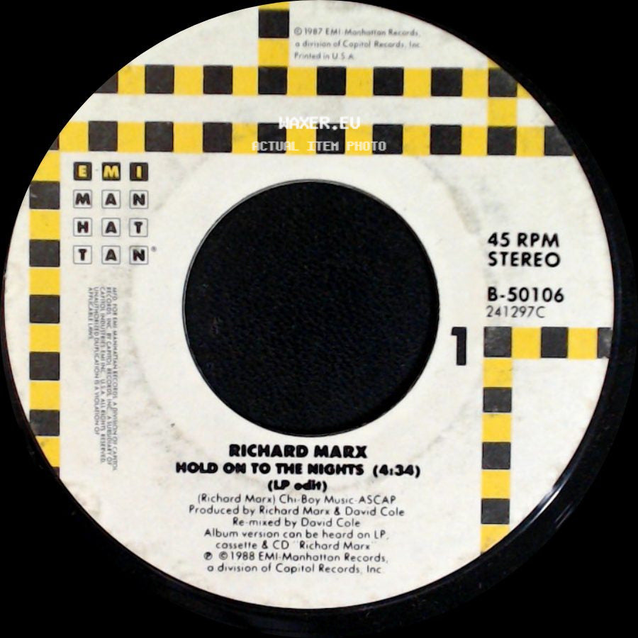 Richard Marx - Hold On To The Nights (Lp Edit) / Lonely Heart (3:53) side A