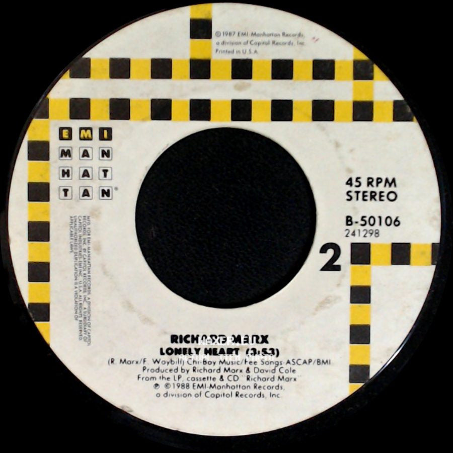 Richard Marx - Hold On To The Nights (Lp Edit) / Lonely Heart (3:53) side B